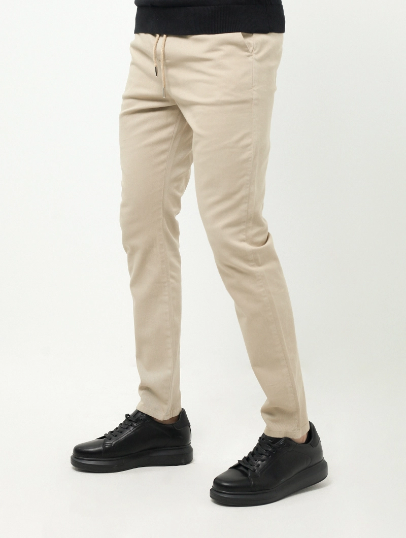 Pantalon chino slim ceinture élastiquée